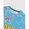 imageSHENHE Mens Graphic Letter Print Short Sleeve Crew Neck T Shirt Summer Streetwear TopBlue