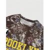 imageSHENHE Mens Graphic Letter Print Short Sleeve Crew Neck T Shirt Summer Streetwear TopBrown