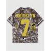 imageSHENHE Mens Graphic Letter Print Short Sleeve Crew Neck T Shirt Summer Streetwear TopBrown