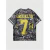 imageSHENHE Mens Graphic Letter Print Short Sleeve Crew Neck T Shirt Summer Streetwear TopGrey
