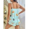 imageSHENHE Womens 2 Piece Cute Pajama Set Cartoon Cat Print Cami and Shorts Pj Lounge Set