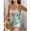 imageSHENHE Womens 2 Piece Cute Pajama Set Cartoon Cat Print Cami and Shorts Pj Lounge Set