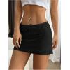 imageSHENHE Womens Low Rise Mini Skirt Bowknot Lettuce Hem Bodycon Skirt Y2K StreetwearBlack