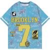 imageSHENHE Mens Graphic Letter Print Short Sleeve Crew Neck T Shirt Summer Streetwear TopBlue