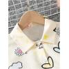 imageSHENHE Girls Collared Long Sleeve Button Down Shirts Loose Basic Cropped Blouse TopApricot
