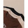 imageSHENHE Girls Graphic Tees Crew Neck Short Sleeve Cute Summer Tops 3 Packs T ShirtsBlack Brown Apricot