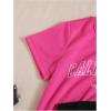 imageSHENHE Girls Graphic Tees Crew Neck Short Sleeve Cute Summer Tops 3 Packs T ShirtsBlack White Pink