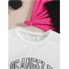 imageSHENHE Girls Graphic Tees Crew Neck Short Sleeve Cute Summer Tops 3 Packs T ShirtsBlack White Pink