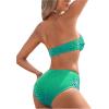 imageSHENHE Womens 2 Piece Bandeau Swimsuit Leopard Strapless Bathing Suit High Waist Bikini Set Green Medium