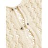imageSHENHE Womens Crochet Knit Maxi Dress Deep V Neck Long Sleeve Sheer Sexy Long Cover Up DressApricot