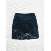 imageSHENHE Womens Hollow Out Sheer Crochet Wrap Skirt Scalloped Sexy Boho Mini SkirtBlack