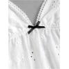 imageSHENHE Womens Lace Trim V Neck Eyelet Camisole Top Spaghetti Strap Babydoll Tank CamiWhite
