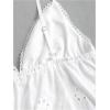 imageSHENHE Womens Lace Trim V Neck Eyelet Camisole Top Spaghetti Strap Babydoll Tank CamiWhite