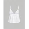 imageSHENHE Womens Lace Trim V Neck Eyelet Camisole Top Spaghetti Strap Babydoll Tank CamiWhite