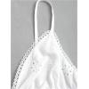 imageSHENHE Womens Lace Trim V Neck Eyelet Camisole Top Spaghetti Strap Babydoll Tank CamiWhite