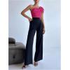 imageSHENHE Womens One Shoulder Sleeveless Big Bow Front Elegant Fitted Tank Top BodysuitHot Pink