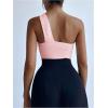 imageSHENHE Womens One Shoulder Sleeveless Big Bow Front Elegant Fitted Tank Top BodysuitPink