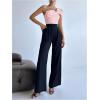imageSHENHE Womens One Shoulder Sleeveless Big Bow Front Elegant Fitted Tank Top BodysuitPink