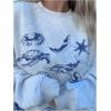 imageSHENHE Womens Oversized Graphic Sweatshirt Crewneck Cute Animal Print Top SweatshirtLight Grey