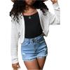imageSHENHE Girls Hollow Out Open Front Bolero Shrug Long Sleeve Loose Cardigan SweaterWhite