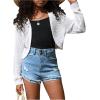 imageSHENHE Girls Hollow Out Open Front Bolero Shrug Long Sleeve Loose Cardigan SweaterWhite