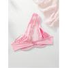 imageSHENHE Womens Contrast Lace Bralette One Shoulder Cut Out Unlined Underwire BrasPink