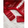 imageSHENHE Womens Contrast Lace Bralette One Shoulder Cut Out Unlined Underwire BrasRed
