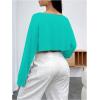 imageSHENHE Womens Long Sleeve Boat Neck Cropped Tee Drop Shoulder Casual T Shirts TopGreen