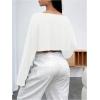 imageSHENHE Womens Long Sleeve Boat Neck Cropped Tee Drop Shoulder Casual T Shirts TopWhite