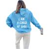 imageSHENHE Womens Oversized Graphic Hoodie Letter Print Casual Hoodie Pullover SweatshirtBaby Blue