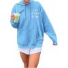 imageSHENHE Womens Oversized Graphic Hoodie Letter Print Casual Hoodie Pullover SweatshirtBaby Blue