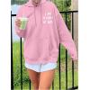 imageSHENHE Womens Oversized Graphic Hoodie Letter Print Casual Hoodie Pullover SweatshirtPink