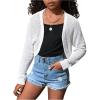 imageSHENHE Girls Hollow Out Open Front Bolero Shrug Long Sleeve Loose Cardigan SweaterWhite
