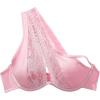 imageSHENHE Womens Contrast Lace Bralette One Shoulder Cut Out Unlined Underwire BrasPink