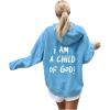 imageSHENHE Womens Oversized Graphic Hoodie Letter Print Casual Hoodie Pullover SweatshirtBaby Blue
