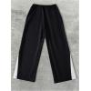 imageSHENHE Boys Y2K Pants Cross Print Elastic Waist Drawstring Wide Leg Pocket Athletic SweatpantsBlack