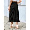 imageSHENHE Womens High Waisted A Line Maxi Pleated Skirts Office Work Elegant Basic Long SkirtsBlack