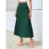 imageSHENHE Womens High Waisted A Line Maxi Pleated Skirts Office Work Elegant Basic Long SkirtsDark Green