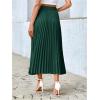 imageSHENHE Womens High Waisted A Line Maxi Pleated Skirts Office Work Elegant Basic Long SkirtsDark Green