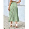 imageSHENHE Womens High Waisted A Line Maxi Pleated Skirts Office Work Elegant Basic Long SkirtsMint Green
