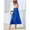 imageSHENHE Womens High Waisted A Line Maxi Pleated Skirts Office Work Elegant Basic Long SkirtsRoyal Blue