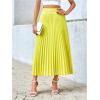 imageSHENHE Womens High Waisted A Line Maxi Pleated Skirts Office Work Elegant Basic Long SkirtsYellow