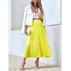 imageSHENHE Womens High Waisted A Line Maxi Pleated Skirts Office Work Elegant Basic Long SkirtsYellow