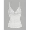 imageSHENHE Womens Plus Size Lace Camisole Top V Neck Eyelet Spaghetti Strap Tank Top Slim CamiWhite