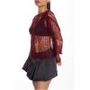 imageSHENHE Womens Sheer Hollow Out Off Shoulder Distressed Grunge Punk Sexy Sweater Knit Top Bikini Coverup TopBurgundy