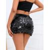 imageSHENHE Womens Sparkly Sequin High Waist Party Club Mini Bodycon Rave SkirtBlack