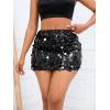 imageSHENHE Womens Sparkly Sequin High Waist Party Club Mini Bodycon Rave SkirtBlack