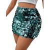 imageSHENHE Womens Sparkly Sequin High Waist Party Club Mini Bodycon Rave SkirtDark Green