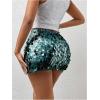 imageSHENHE Womens Sparkly Sequin High Waist Party Club Mini Bodycon Rave SkirtDark Green