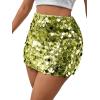 imageSHENHE Womens Sparkly Sequin High Waist Party Club Mini Bodycon Rave SkirtGreen
